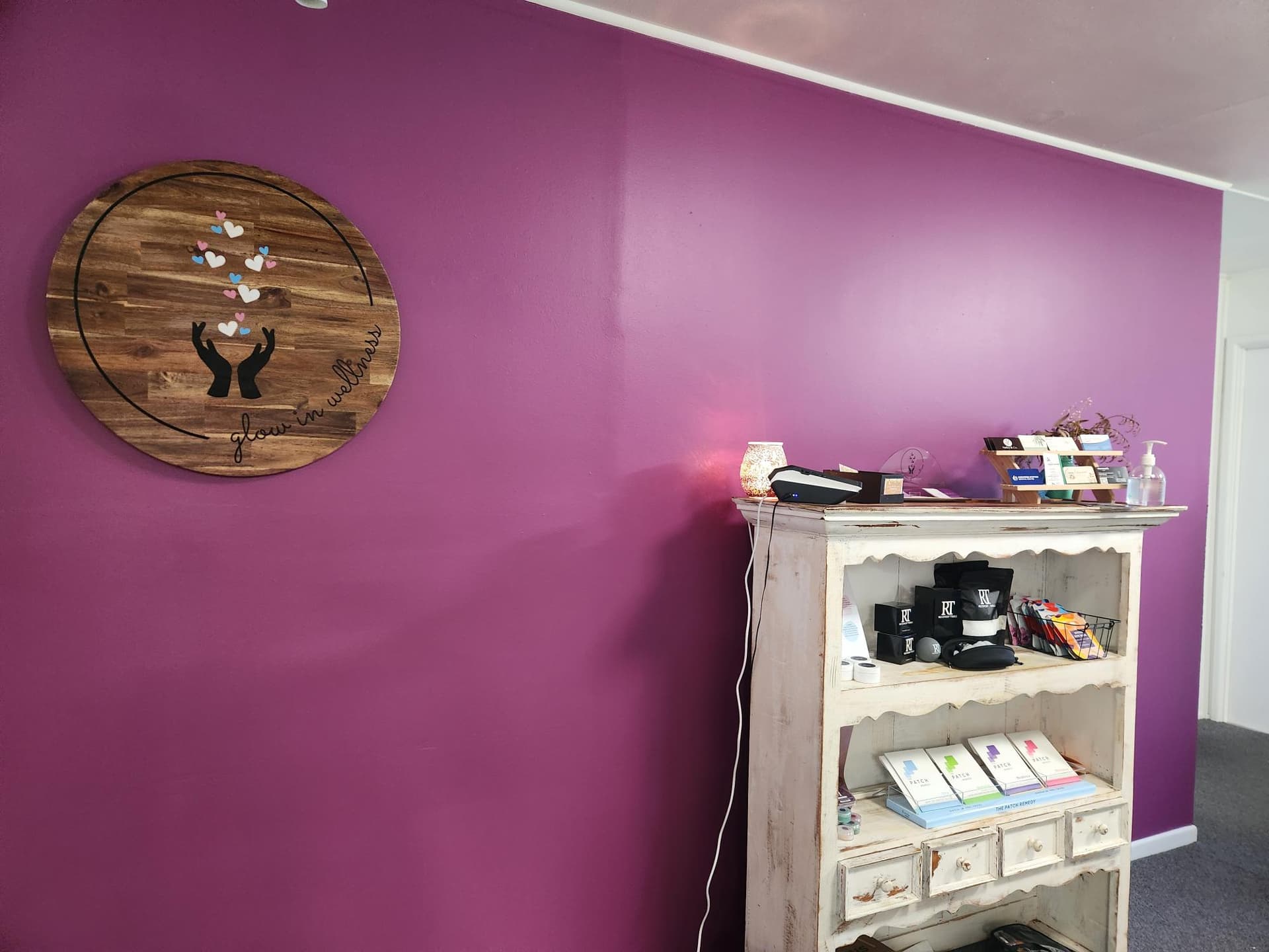 Reception area at Glow in Wellness